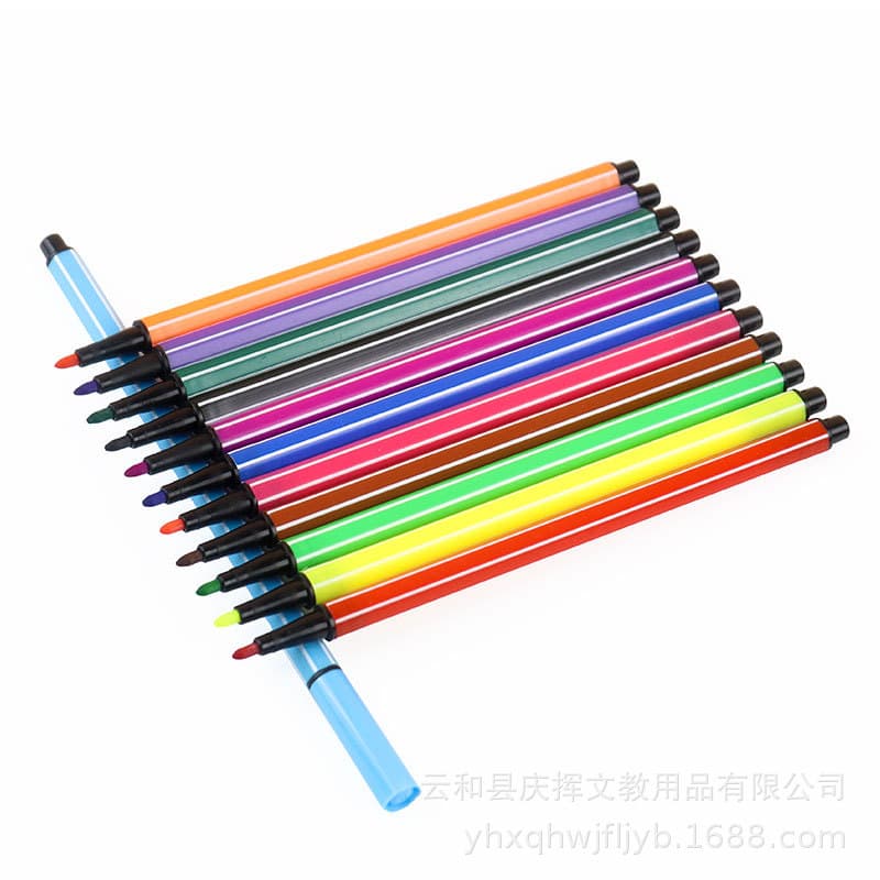 Water Washable 12 Colors Children's Watercolor Pens Stationery Set Learning Materials Creative Drawing Pens for Primary School Students