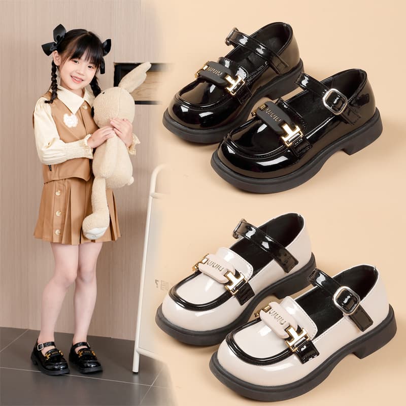 2025 Summer New Girls' Leather Shoes, Fashionable and Stylish Children's Princess Shoes, British Style for Medium to Large Girls