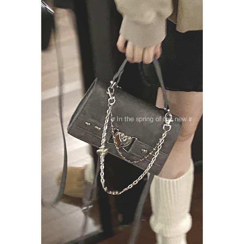 Small square bag lock fashion Korean style handbag bag love 2023 women's single shoulder crossbody bag fashion simple new style