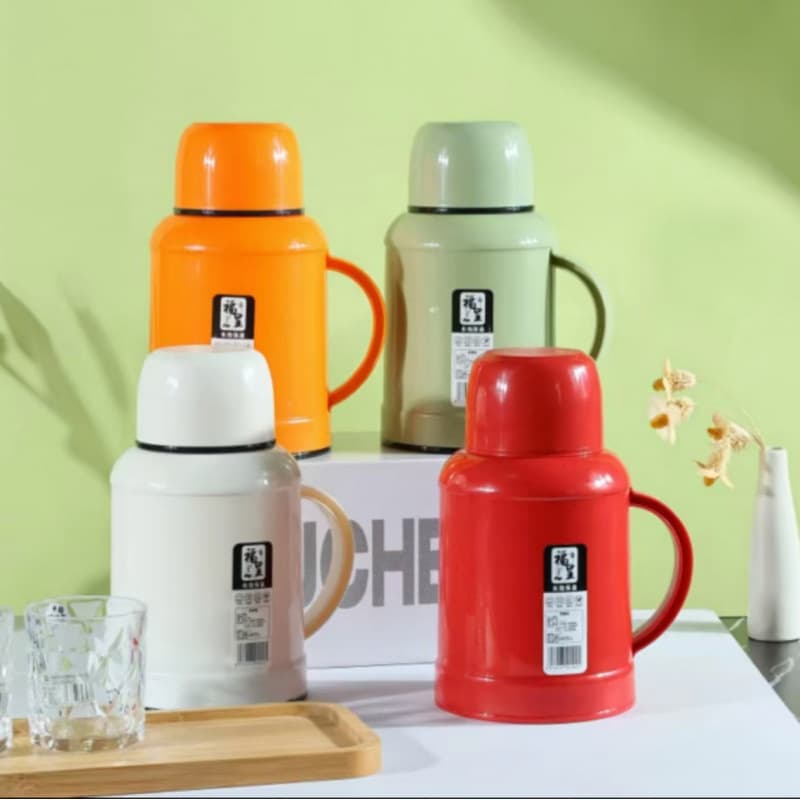 Thermos Household Large Capacity Portable Hot Water Bottle Insulated Flask Warm Water Bottle Orange