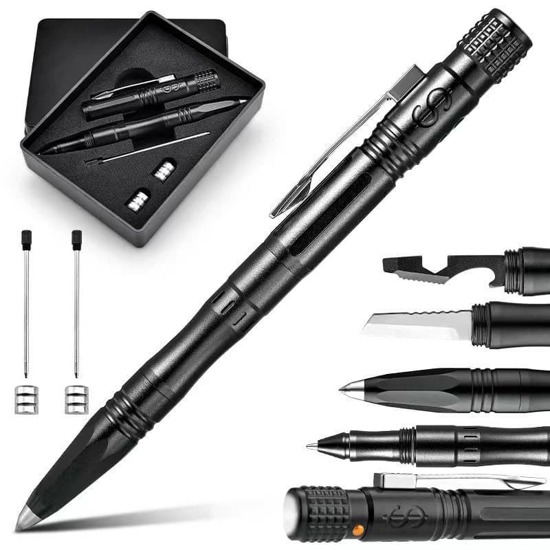 Multi-Functional Tactical Pen Self-Defense Legal Weapon Equipment Tungsten Steel Car Window Breaker Escape Tool for Women