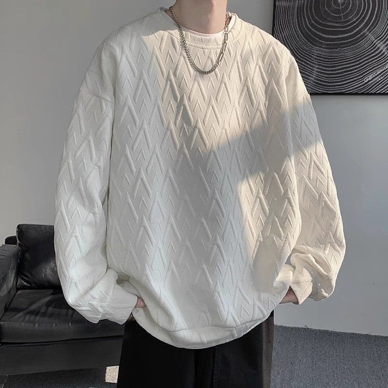 ORJD Heavyweight Streetwear Crewneck Sweatshirt Men Loose Edgy Base Layer Oversize Plus Size Outerwear Jacket