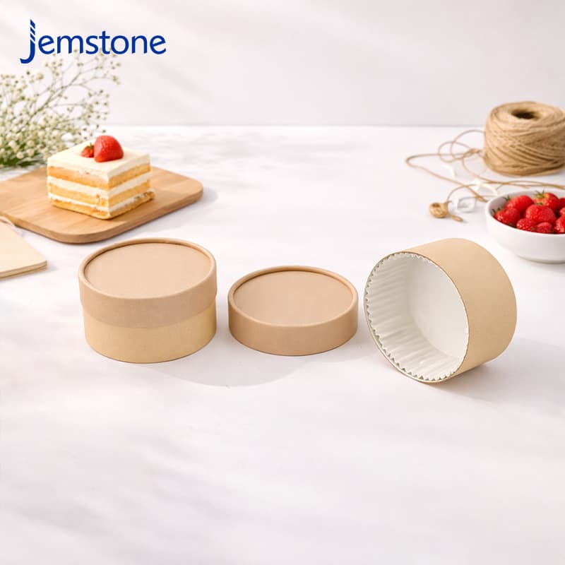 Cake Board Cylindrical Paper Can Packaging Moisture-Proof Sealed Eco-Friendly Gift Box Two-Tone Cake Cylinder