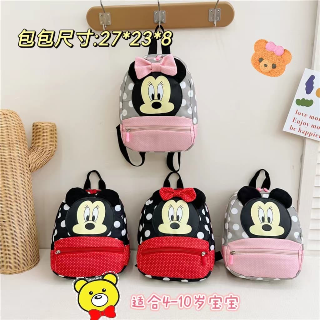 2025 Cross-border Kindergarten Backpack, Cute Boys' and Girls' Bags, Ages 2-6, Cartoon Girls' Small Backpacks, Double Bags