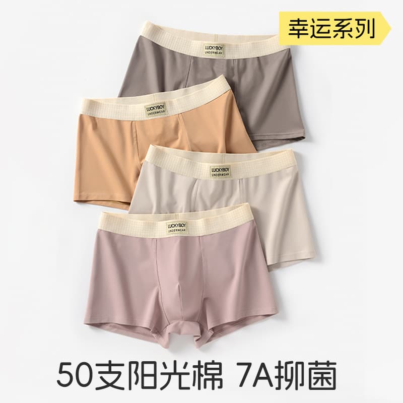 Spring/Summer Men's Boxer Briefs 50s Pure Cotton Flat Shorts Men's Underwear Pure Cotton Wholesale Hot Selling Seamless Underwear for Men