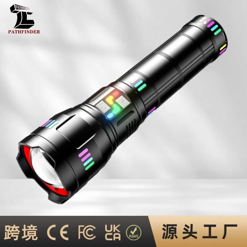 Cross-Border Ultra-Bright Laser Cannon Aluminum Alloy Multi-Functional Long-Range Outdoor Telescopic Zoom Ultra-High Power Bright Flashlight