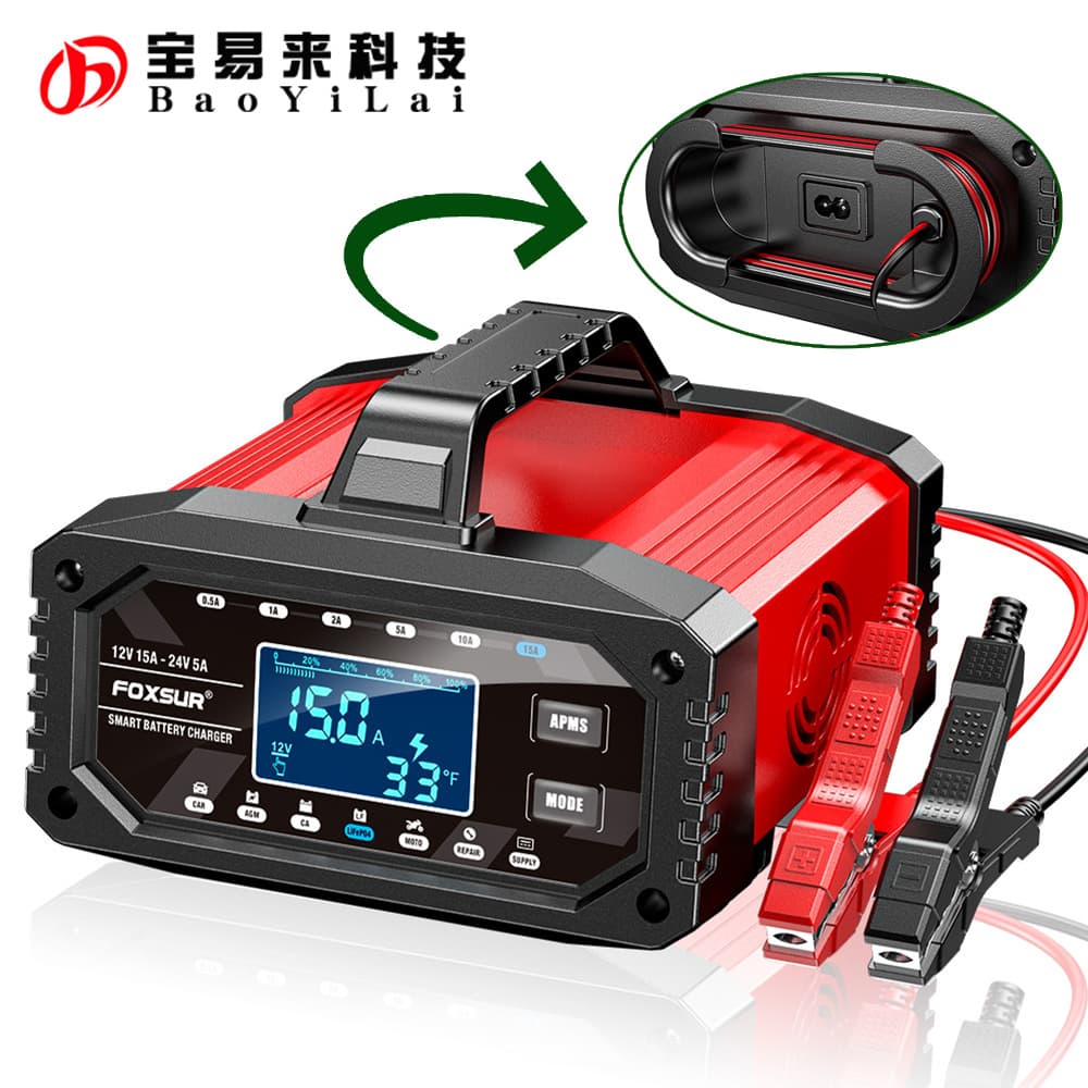 4-250Ah 12V/24V 15A Smart Battery Charger