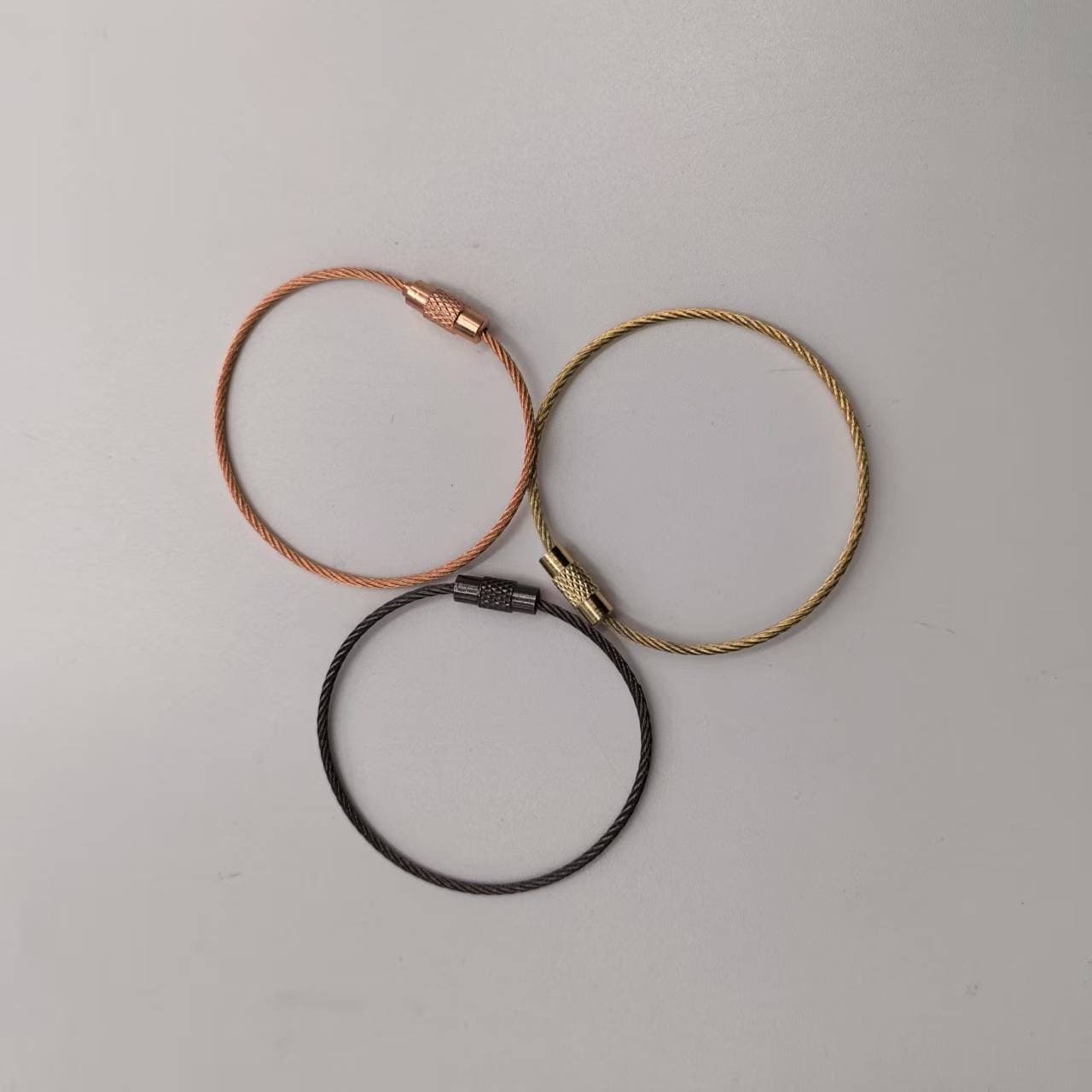 In Stock 1.5*150MM Stainless Steel Wire Rings, Electroplated Gold, Rose Gold, Gun Black Wire Rings, Keychain