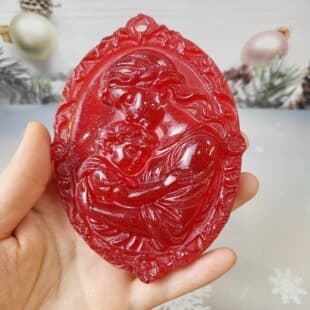 S2650 Mother's Day Semi-3D Pendant 2 Decorative Cement Plaster Mold DIY Silicone Mold