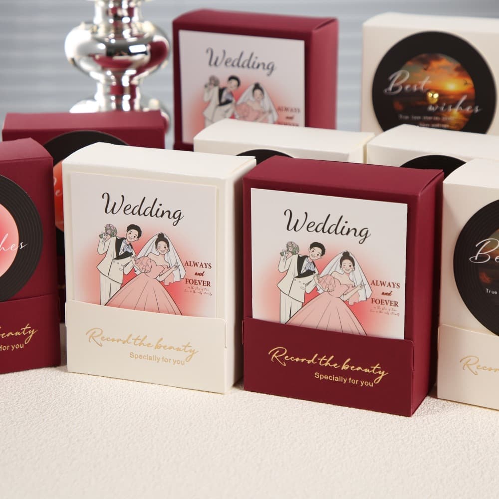 Wedding Candy Box Premium Record-Inspired Creative Favor Box Table Gift Box Cartoon Candy Box Paper Box
