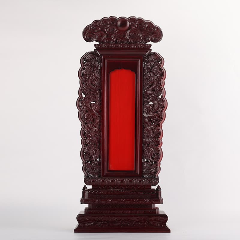 Worship tablets for parents, ancestral shrines, home use honoring Heaven, Earth, Nation, Sovereign, Family, Teacher, and household deities made of solid wood.