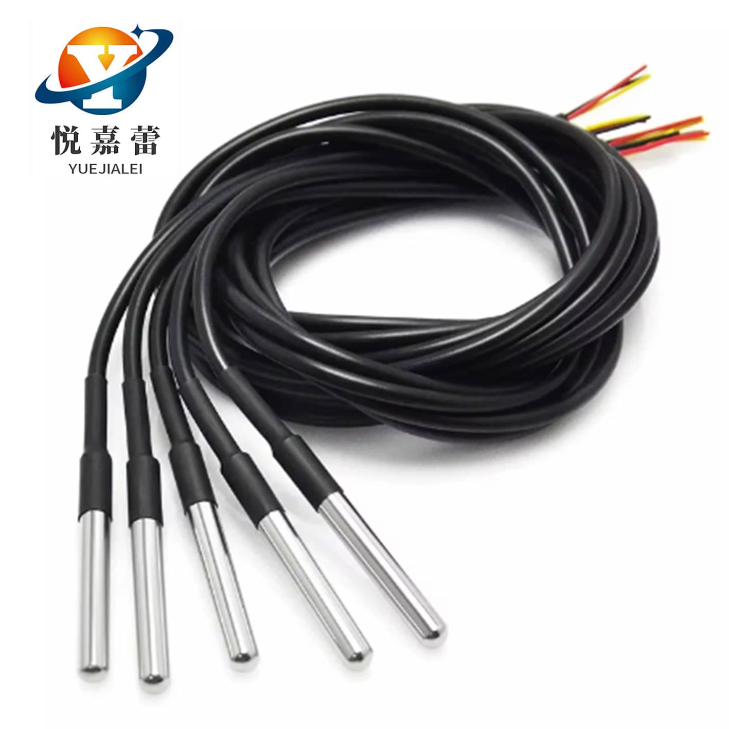 Stainless Steel Encapsulation Waterproof DS18B20 Temperature Probe Temperature Sensor 18B20 Waterproof Cable