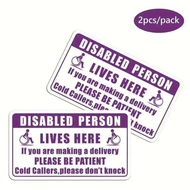 Cross-border 2025 New PVC Sticker Decal for Wheelchair Disability Warning Sign Waterproof