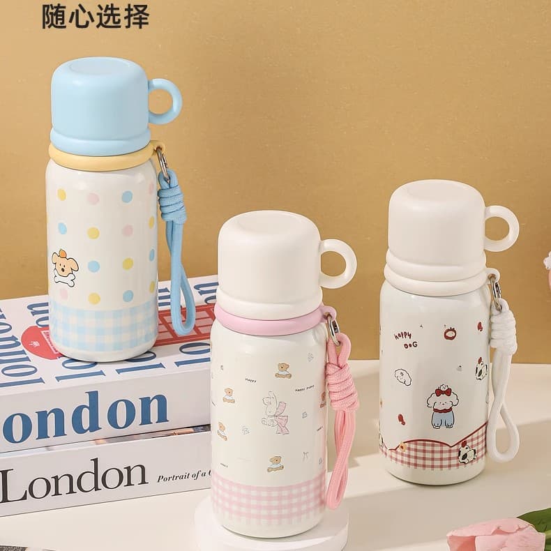 Insulated cup 316 stainless steel water cup light luxury high-end coffee cup children's water cup special straw cup for school