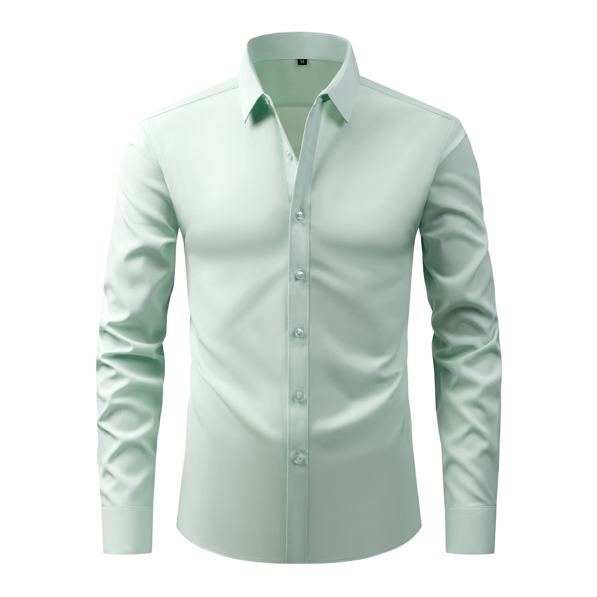 Cross-border Lightweight Stretch Plus Size Men's Shirt Wrinkle-Resistant Non-Iron Long Sleeve Shirt Amazon Cardigan Long Sleeve Shirt Men