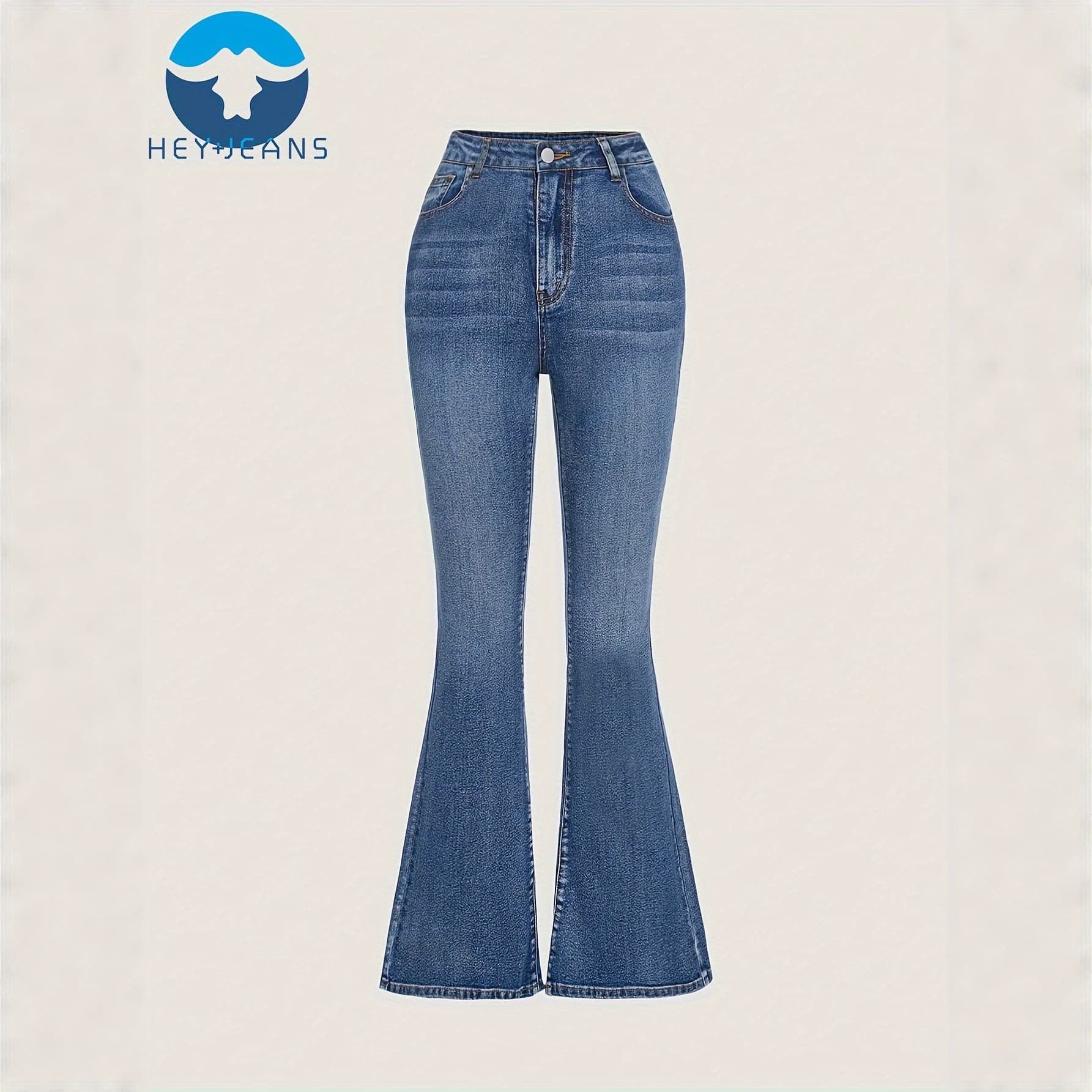 Cross-border ready-made fashion stretch slim fit flared jeans for big kids and girls in Europe and the United States Amazon AliExpress