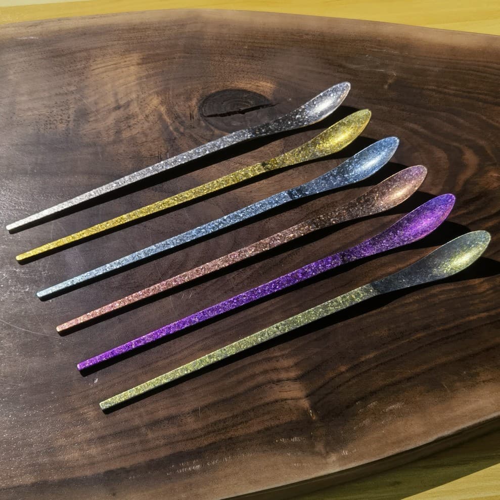Pure Titanium Stirring Spoon Crystal Titanium Spoon Pure Titanium Tableware Cocktail Coffee Milk Juice Milk Tea Ice Spoon Daily Kitchenware