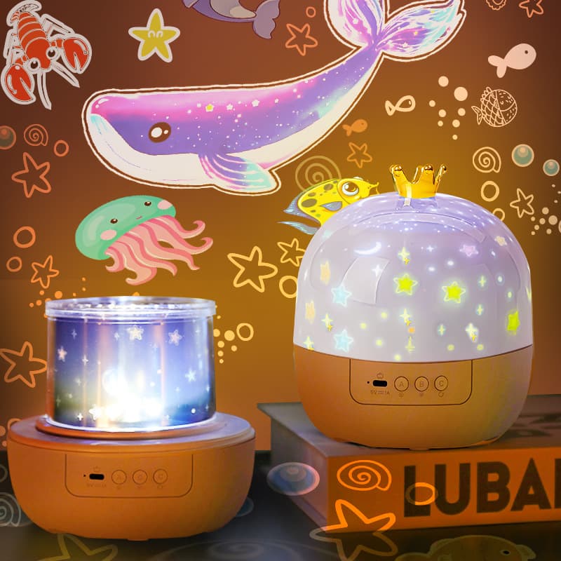 Cross-border fantasy starry sky projection light music box rotating night light birthday holiday female gift led romantic bluetooth