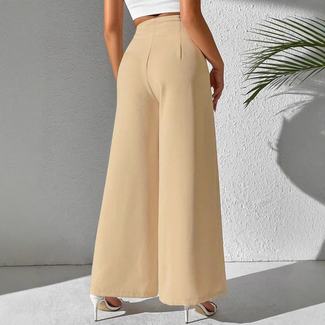 2026 European and American Women's Fashion Cross-border Trade New Elegant Solid High-waist Draped Wide-leg Formal Trousers Long Pants Suit Pants