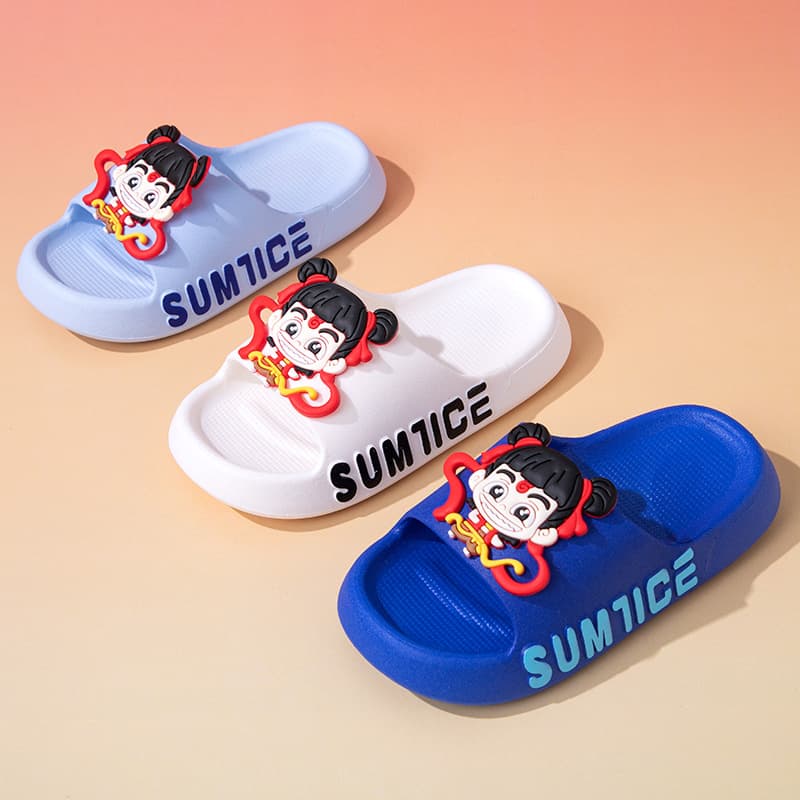 Children's Cartoon Summer New Home Anti-Slip Bathroom Outdoor Slippers Boys Beach Swimming Flip Flops