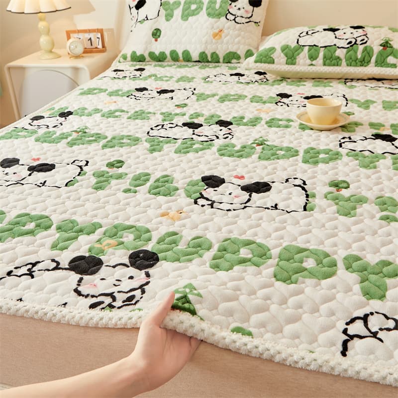 Class A Thickened Milk Fleece Bed Cover, Winter Flannel Mattress Sheet Protector, Tatami Pad Washable