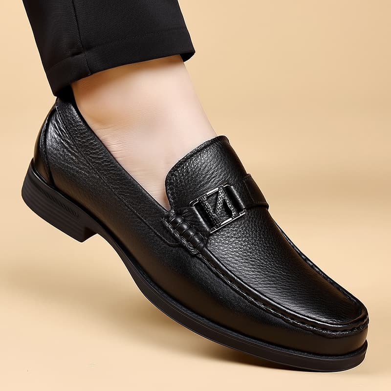 European Men's Shoes 2026 Spring New Arrival Men's Leather Shoes Lightweight Luxury Slip-on Business Formal Dress Shoes