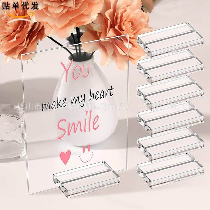 Transparent Acrylic Business Card Base, Place Card Slot Holder, Wedding Party Number Table Stand Fixed Bracket Base