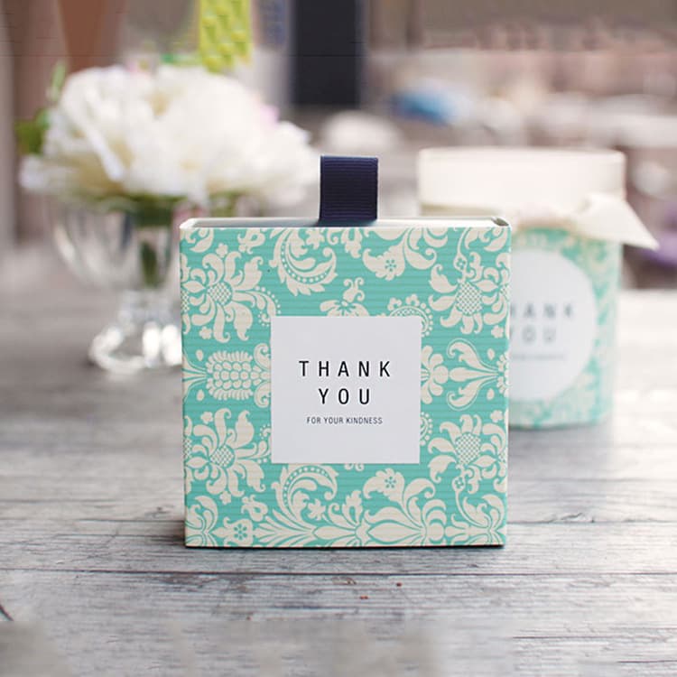Vintage Paisley Pattern Rectangular Kraft Paper Tea Drawer Box Korean Style Wedding Candy Drawer Box Gift Box