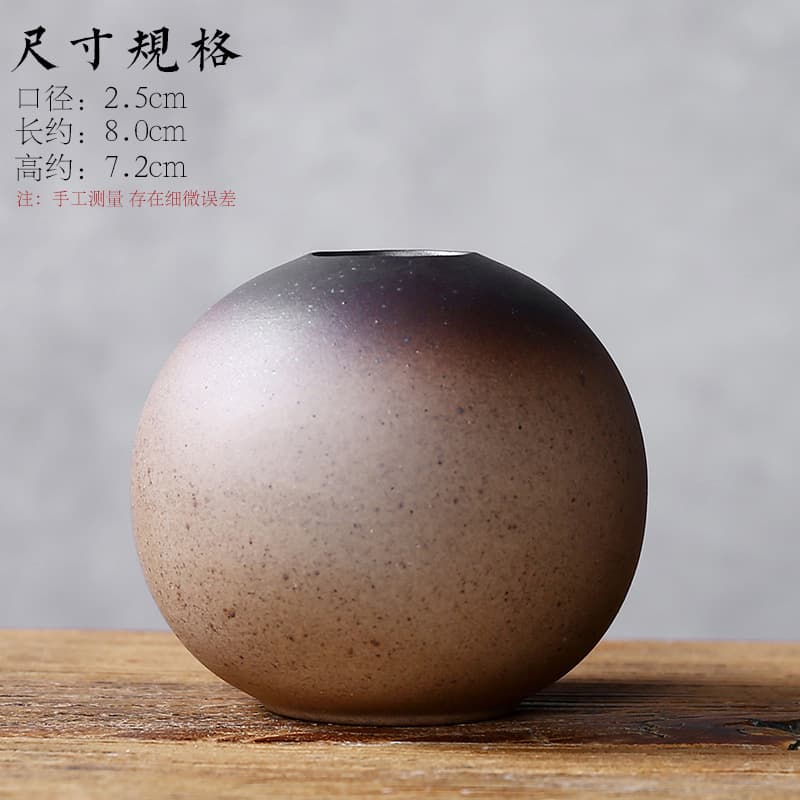 Vintage Rustic Ceramic Small Vase Living Room Home Desktop Decoration Creative Mini Ceramic Hydroponic Vessel Dried Flower Arrangement Container