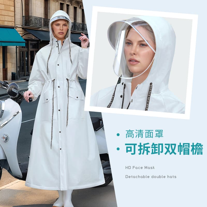 Free Shipping Electric Bicycle Adult Large Long Full Body Heavy Rain Poncho Non-Disposable Raincoat Cross-Border