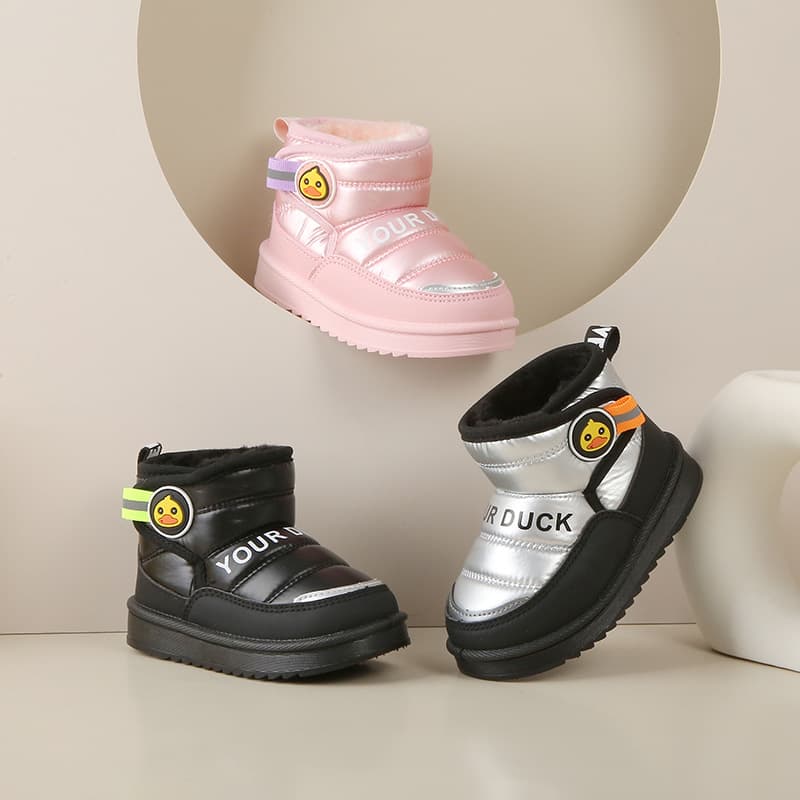 Children's Snow Boots Boys' Cotton Boots 2025 New Winter Fleece-Lined Thickened Girls' Cotton Shoes Kids Baby Warm Shoes