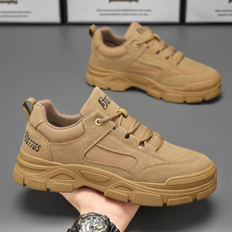 Men's work shoes, new spring style, breathable, non-slip, wear-resistant, suitable for construction work, men's sports shoes, sneakers.