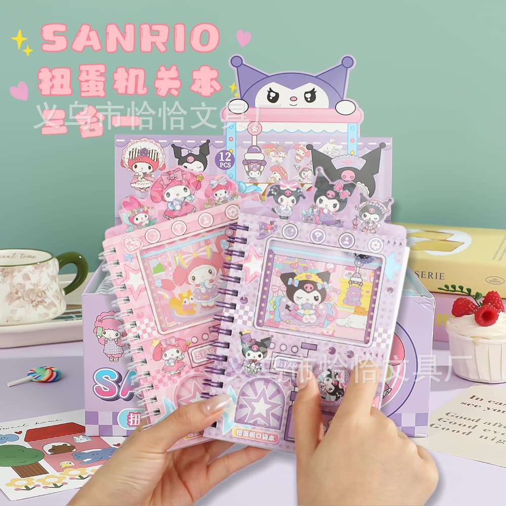 Cartoon Kuromi Gacha Machine Coil Notebook Creative Student Sanrio Gacha Toy Notebook Material Sticky Note Pad