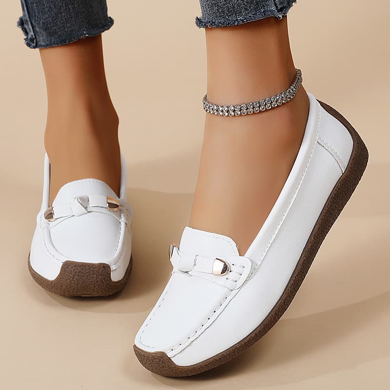 Cross-border Large Size Women's New Soft Sole Loafers Casual Flat Shoes Lightweight Slip-on Mother Shoes