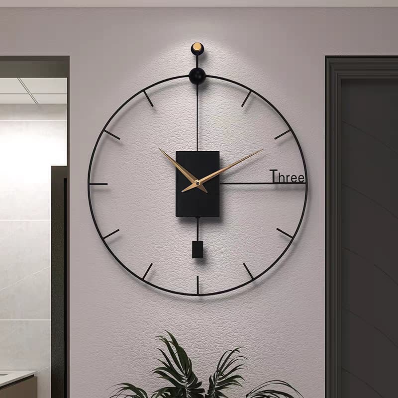 Wall Clock for Living Room No Drilling Home Simple Creative Wall Watch Fashionable Dining Room Clock Atmospheric New 2026 Light Luxury Clock