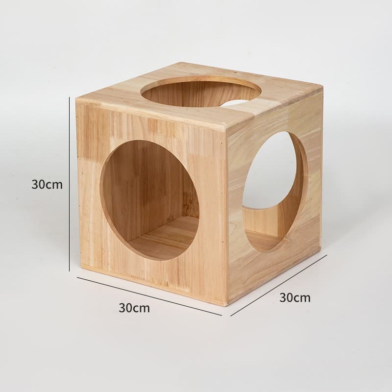 【Large Size】Solid Wood Space-Saving Cat Climbing Frame, All-Season Cat Tunnel, Integrated Cat House, Cat Jumping Platform, Cat Climbing Ladder