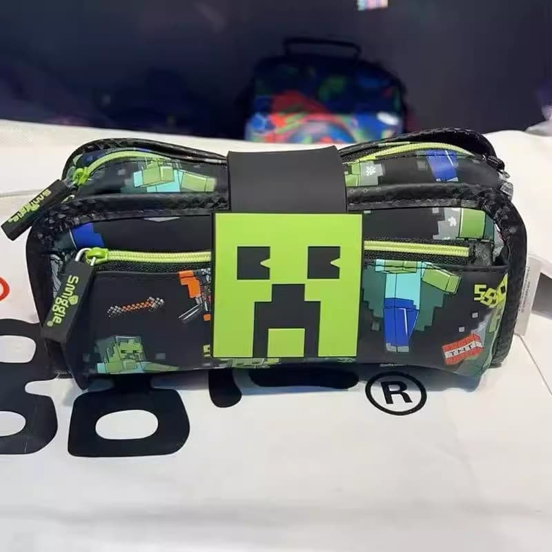 Australia Smiggle Minecraft Pencil Bag Primary and Secondary School Students Large Capacity Stationery Bag Stationery Box 2025 New Style