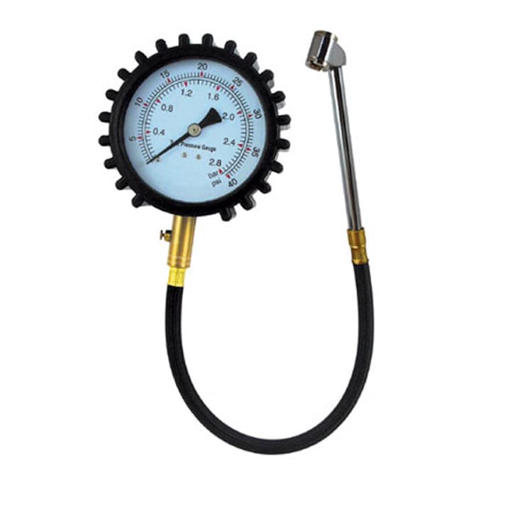 Car Air Pressure Gauge Dual Head Inflation Rod Tire Pressure Gauge Large Dial with Protective Cover Tire Pressure Meter