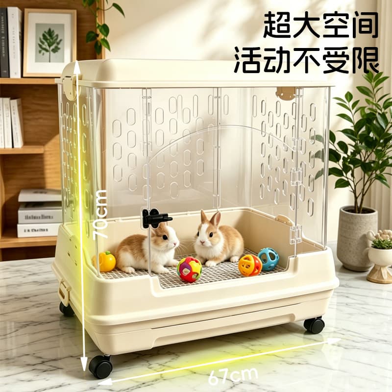 Rabbit cage cleaning rabbit cage home extra large luxury rabbit cage villa nest rabbit house pet Dutch pig cage
