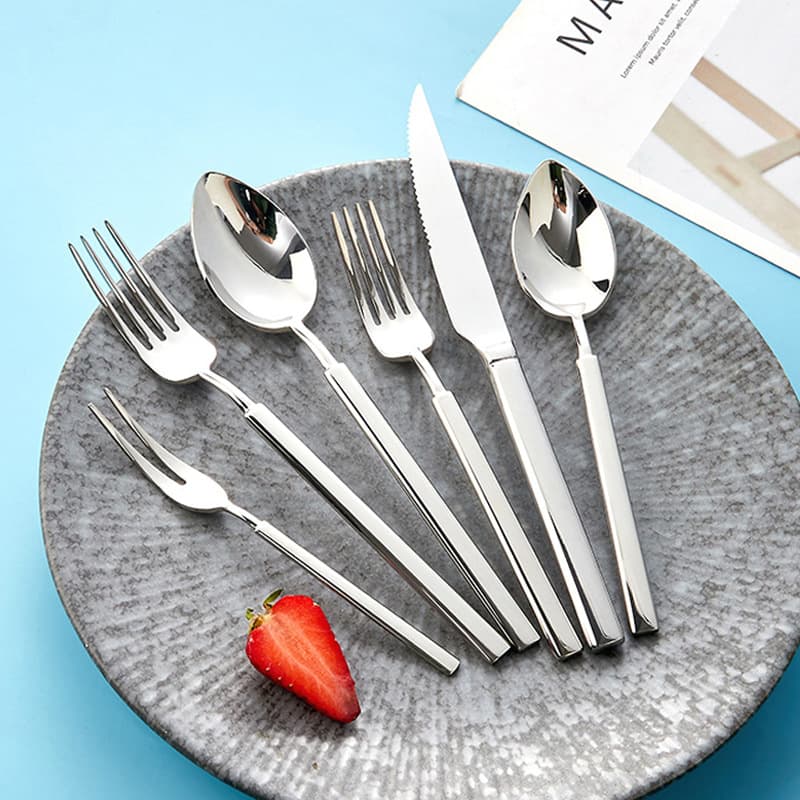Nordic geometric stainless steel knife and fork heart-shaped spoon head AliExpress cutlery Jianchuang Design 304 hotel tableware