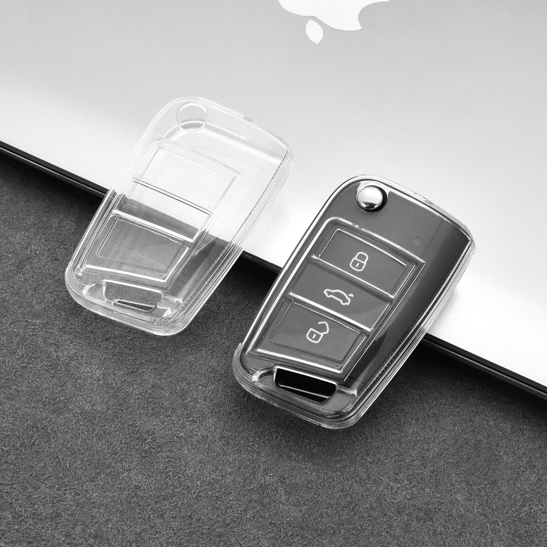 Huan Yue Car Key Protective Cover Transparent Shell Suitable for Volkswagen Car Key Shell Lavida Sagitar Bora Tiguan