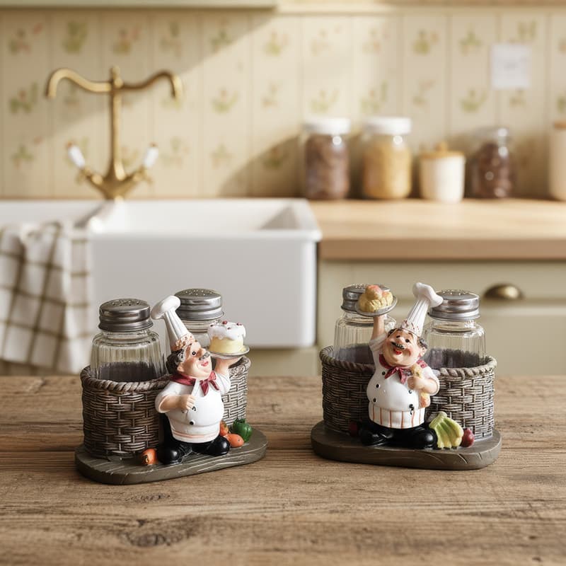 Simple Modern Creative Craft Gift Resin Ornament Cute Chef Pepper Shaker
