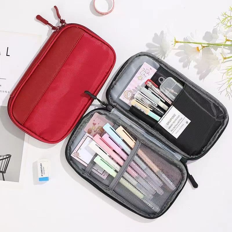 2025 New Cross-Border Pencil Case Bun Bag Simple High-Value Ins Style Stationery Bag Large Capacity Niche Stationery Bag