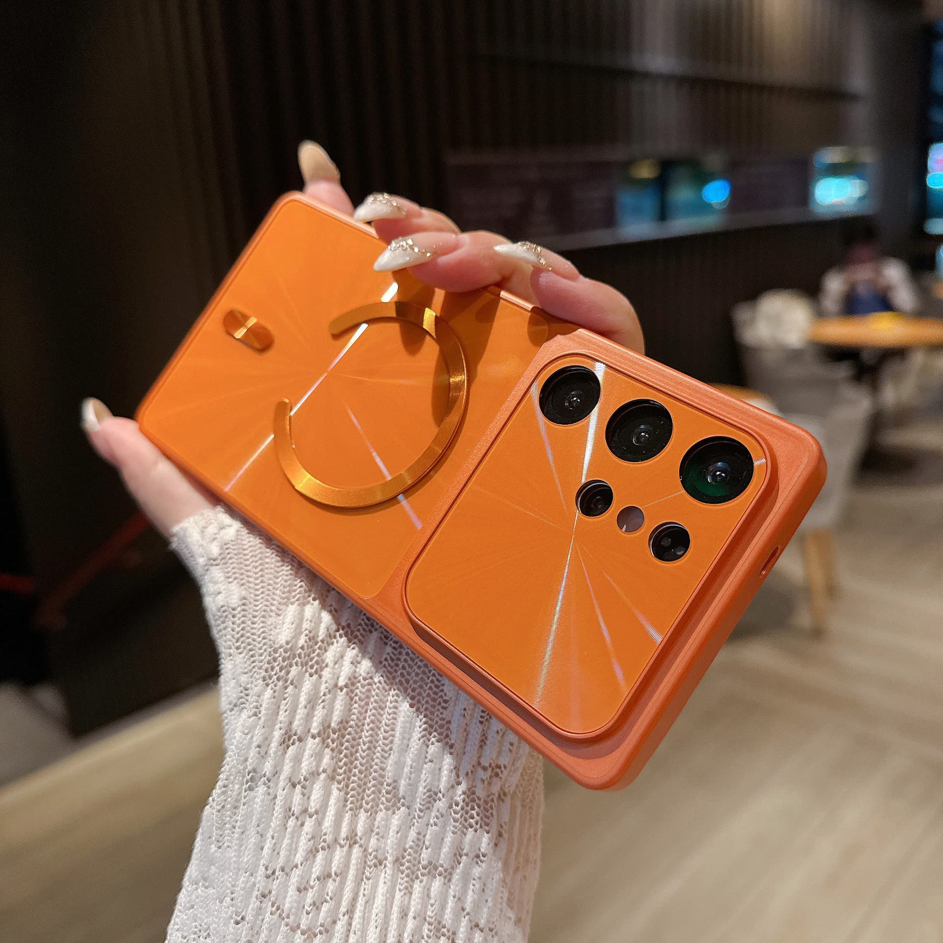 New Large Window Colorful CD Pattern Magnetic Case for Samsung S26 Ultra Phone Case, S25 Plus Protective Cover