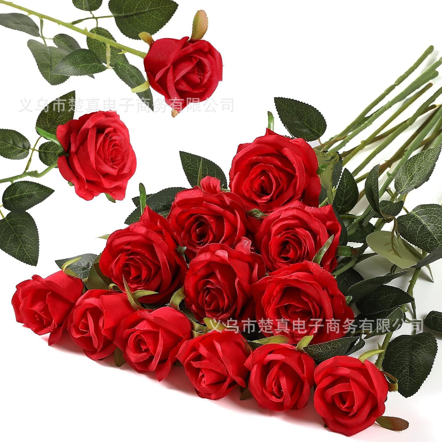 Artificial rose, faux flower, single stem artificial flower, 51cm living room rose arrangement, wedding ornament decoration