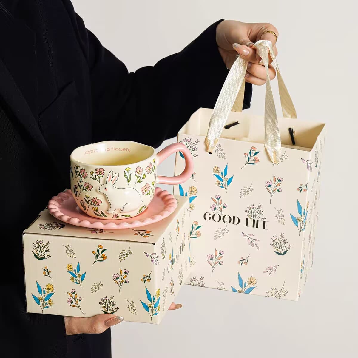 Birthday Gift for Girls High-End Exquisite Coffee Cup and Saucer Set Orange Gift for Bridesmaid Opening Event