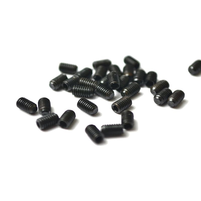 Machine meter screws, headless screws, set screws, stop screws, grade 12.9 black