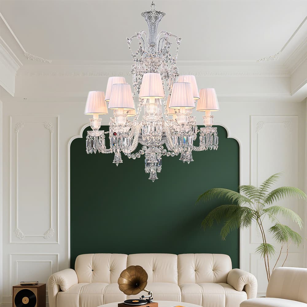 Simple European crystal chandelier European style creative atmosphere restaurant bedroom chandelier villa duplex floor lamp hall staircase lamps