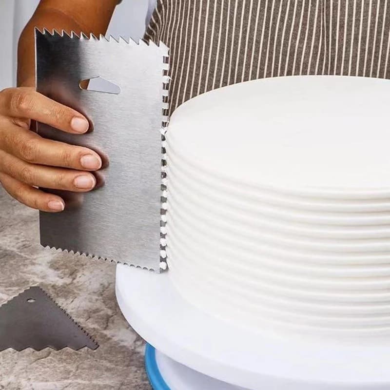Stainless Steel Trapezoidal Cake Scraper, Square Cream Scraper, Dessert Cream Edge Spatula, Baking Utensils