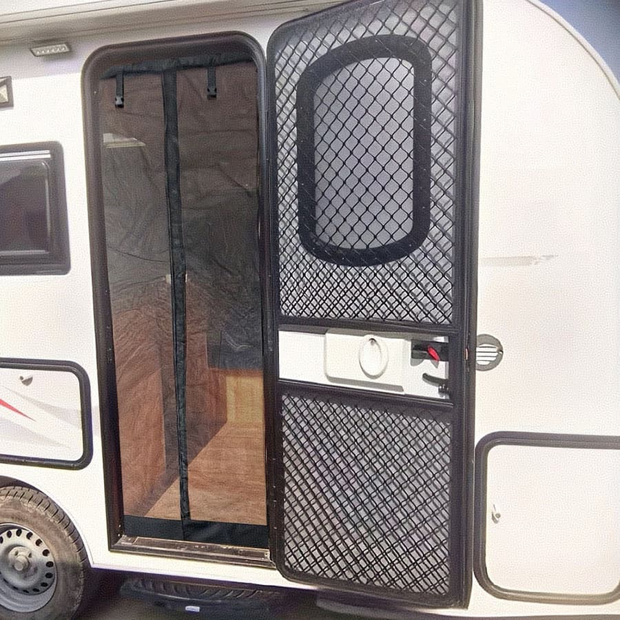 Narrow door RV curtain, mosquito repellent, car sunshade, outdoor camping curtain with side ventilation roller blind.